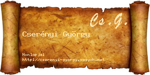 Cserényi György névjegykártya